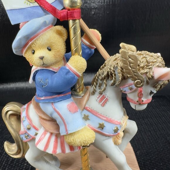 1998 Cherished Teddie Enesco Carousel Bear Figurine Bill Friends Resin Figure - Picture 2 of 8
